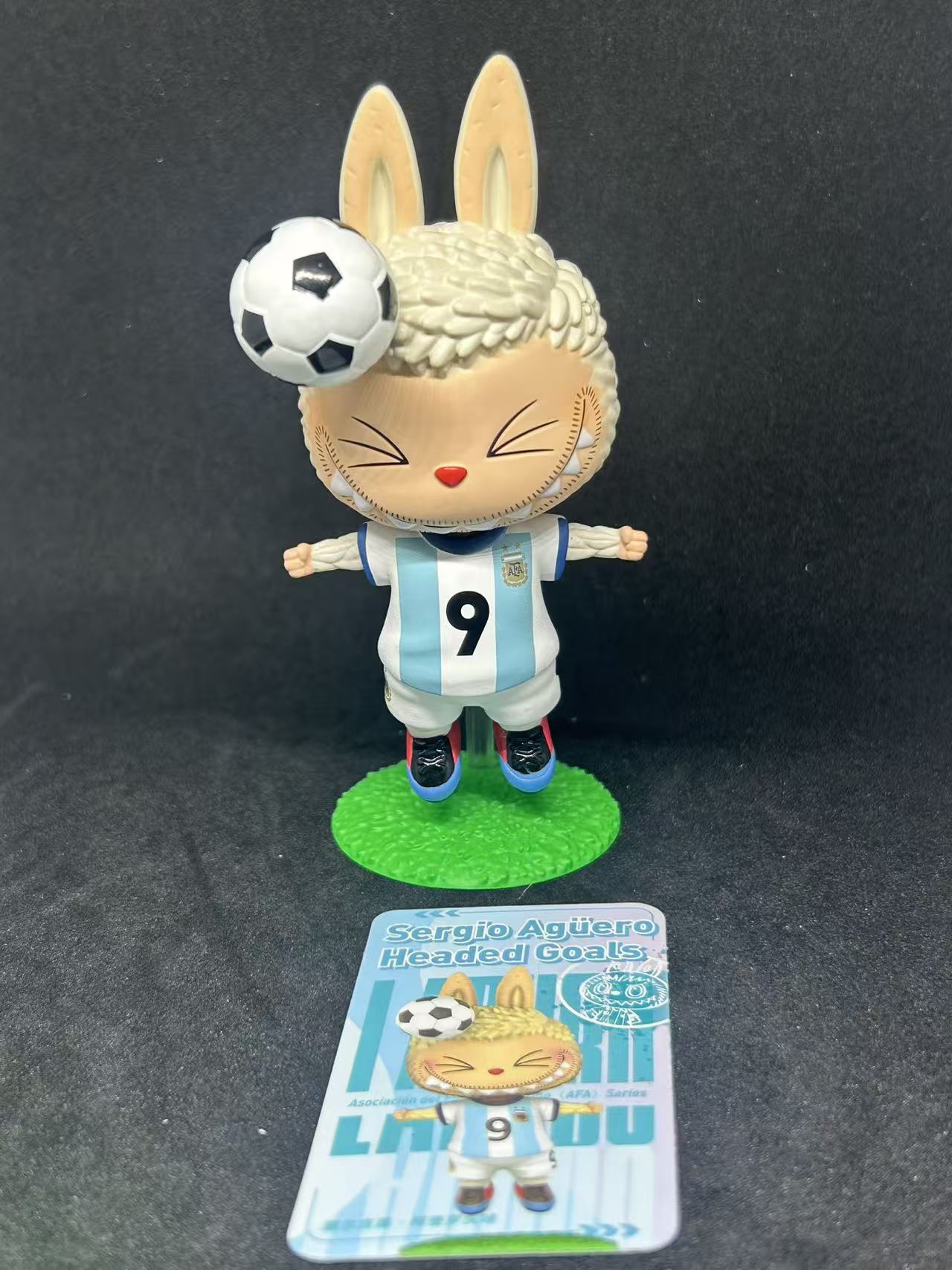Sergio Agüero Headed Goals - Labubu THE MONSTERS Argentina Soccer Football Team Series - POP MART (Limited, Discontinued)